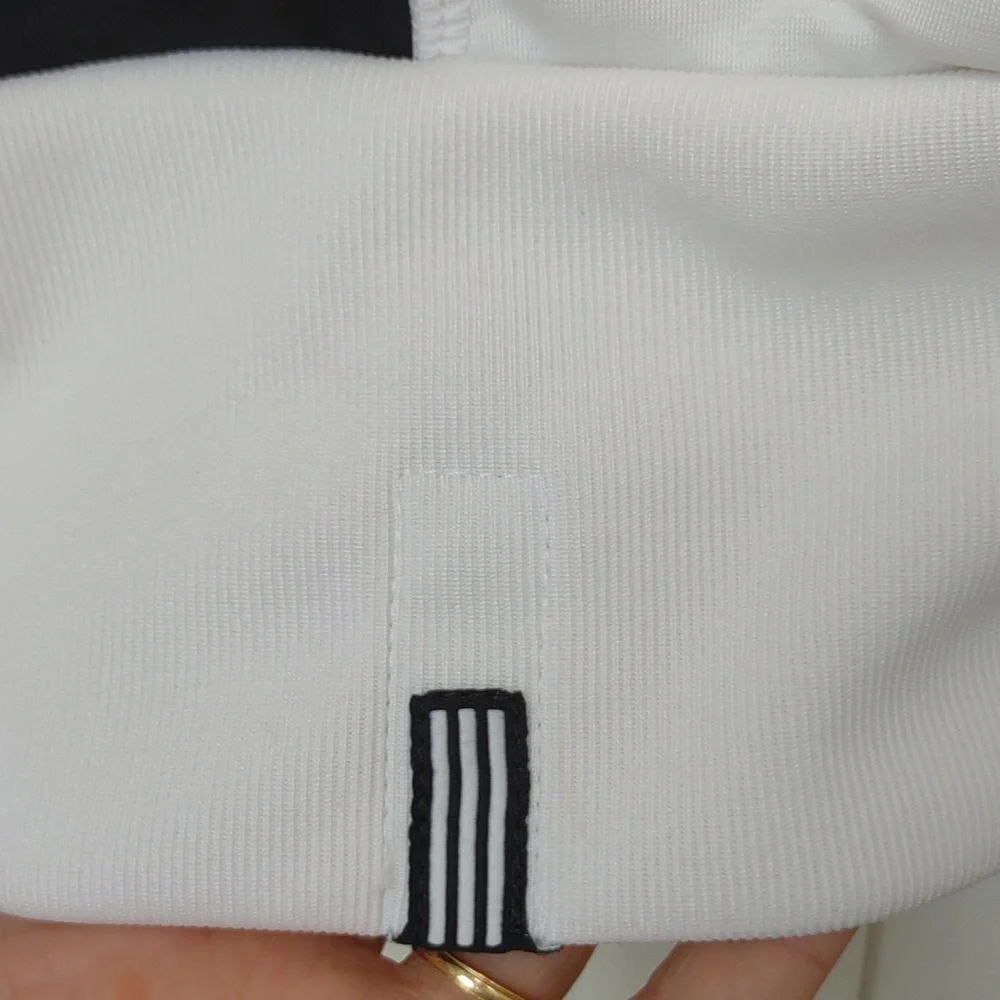 Adidas Women's Full Zip LS Stand Collar Snap HandWarmer Pockets Track Jacket Vtg - Picture 5 of 16